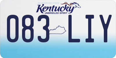 KY license plate 083LIY