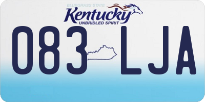 KY license plate 083LJA
