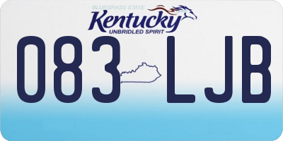 KY license plate 083LJB