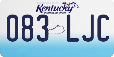 KY license plate 083LJC