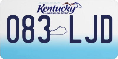 KY license plate 083LJD
