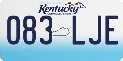 KY license plate 083LJE