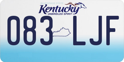 KY license plate 083LJF