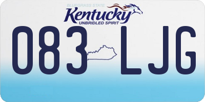 KY license plate 083LJG