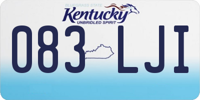 KY license plate 083LJI