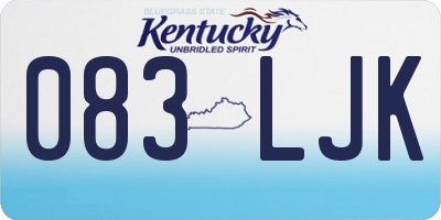KY license plate 083LJK