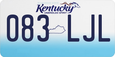 KY license plate 083LJL