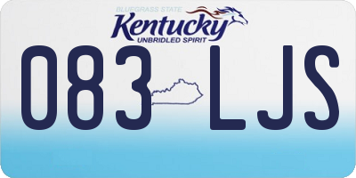 KY license plate 083LJS