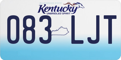 KY license plate 083LJT