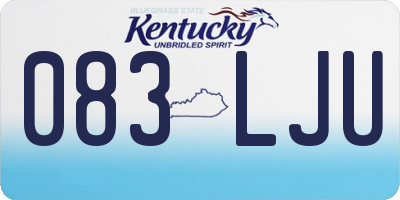 KY license plate 083LJU
