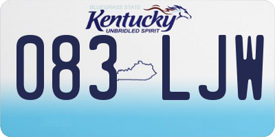 KY license plate 083LJW