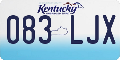 KY license plate 083LJX
