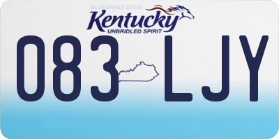 KY license plate 083LJY