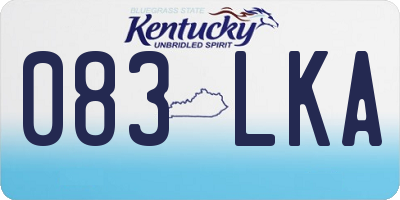 KY license plate 083LKA