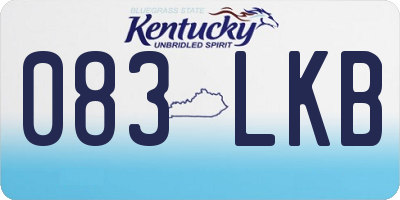 KY license plate 083LKB