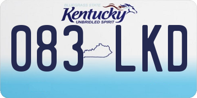 KY license plate 083LKD