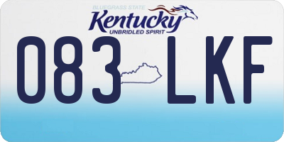 KY license plate 083LKF
