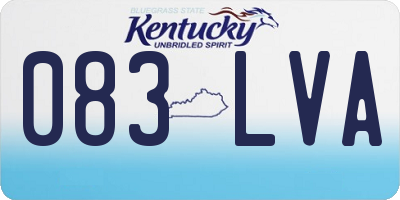 KY license plate 083LVA