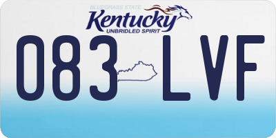 KY license plate 083LVF