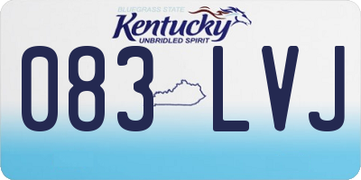 KY license plate 083LVJ