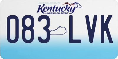 KY license plate 083LVK