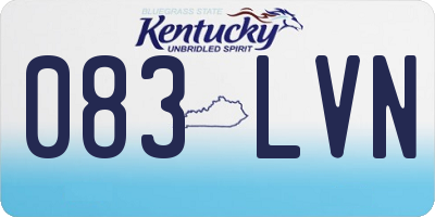 KY license plate 083LVN