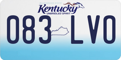 KY license plate 083LVO