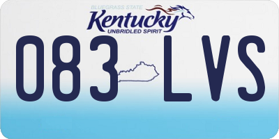 KY license plate 083LVS