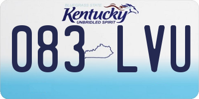 KY license plate 083LVU