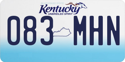 KY license plate 083MHN