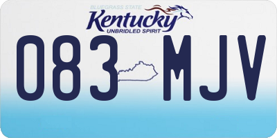 KY license plate 083MJV