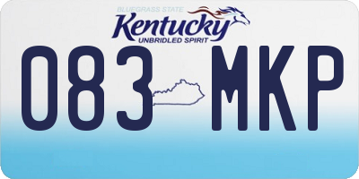 KY license plate 083MKP