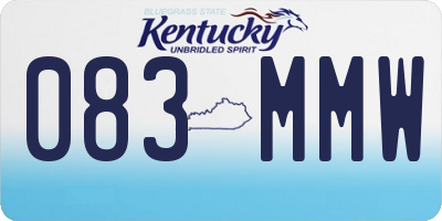 KY license plate 083MMW