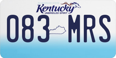 KY license plate 083MRS