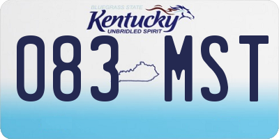 KY license plate 083MST