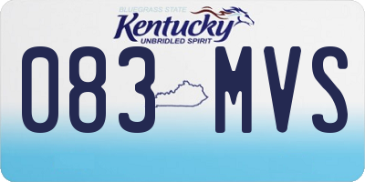 KY license plate 083MVS