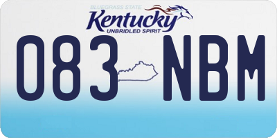 KY license plate 083NBM