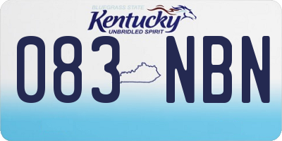 KY license plate 083NBN