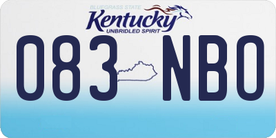 KY license plate 083NBO