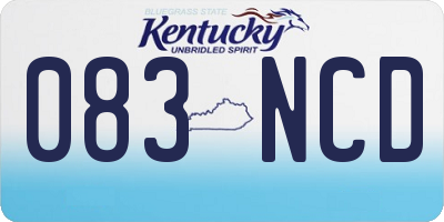 KY license plate 083NCD