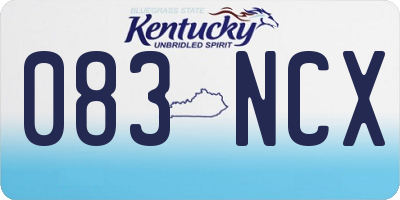 KY license plate 083NCX