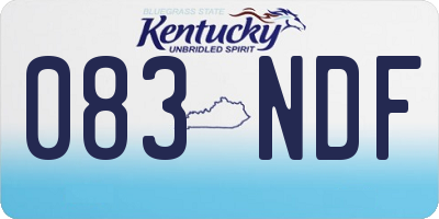 KY license plate 083NDF
