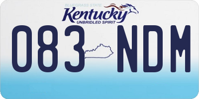 KY license plate 083NDM