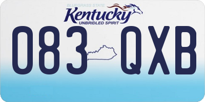 KY license plate 083QXB