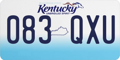 KY license plate 083QXU