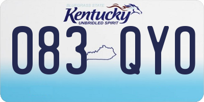 KY license plate 083QYO