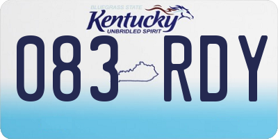 KY license plate 083RDY