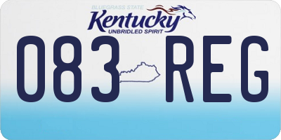 KY license plate 083REG
