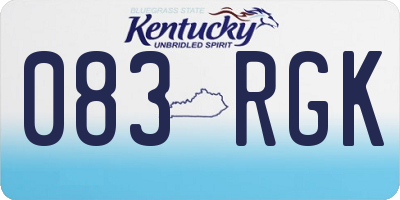 KY license plate 083RGK