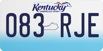 KY license plate 083RJE